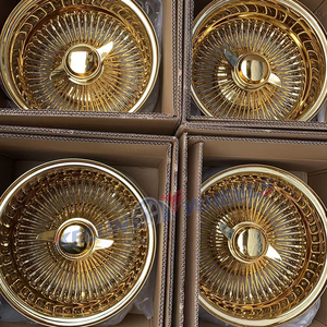 Spaakdraadwiel 13 "14" 15 "16" Achteruit Chroom 72 100 Rechte Spaken Gouden Draadwiel