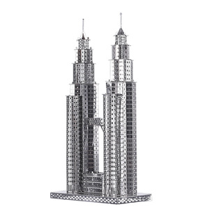 Torres Gêmeas DIY Handmade 3D Metal Puzzle Adulto Tridimensional Modelo Assembleia Puzzle <span class=keywords><strong>Toy</strong></span> Alta - Product Image 3