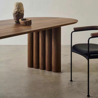 Table et chaises de salle à manger en bois massif nordique, design moderne créatif et simple, forme ovale, meubles de salle à manger pour la maison