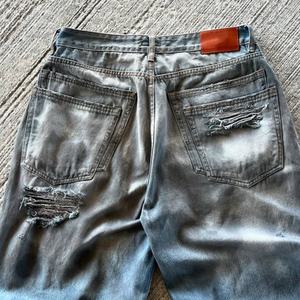 Pantalones Vaqueros de Mezclilla con Orificios Estilo Vintage Personalizados, Pantalones de Pierna Recta Desgastados de Moda al por Mayor, Jeans para Hombre - Product Image 4