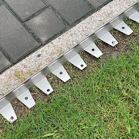 Bordure en L rectangulaire en acier inoxydable facile à plier pour pavés paysagers, idéale pour les sols de jardin et la pose de pierres, installation facile