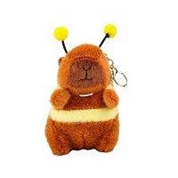 Porte-clés Capybara en Peluche, Adorable Pendentif Animal en Peluche de Dessin Animé, Breloque Douce pour Sac, Clés, Décoration de Sac à Main