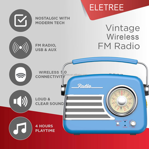 <span class=keywords><strong>Radio</strong></span> Portátil Eletree con Reproductor de Tarjeta TF USB Recargable, Estilo Retro Vintage con Esferas Grandes - Product Image 2