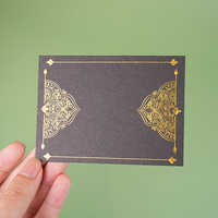 Tarjeta de Visita Personalizada con Relieve, Impresión de Tarjetas de Identificación VIP Negras de Lujo con Logotipo Estampado en Dorado