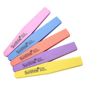 Random Colors Wholesale Durable Washable High Quality Sponge Nail File 100/180 For Nail Polish File