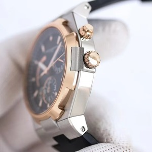 Montre de luxe haut de gamme pour homme, cadran marron or rose, bracelet en caoutchouc marron, remontage automatique, double fuseau horaire, réserve de marche, jour/nuit, date, nouveauté 2026 - Product Image 2