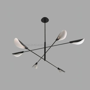 Lustre vintage style mid-century modern en laiton, luminaire suspendu pour salle à manger, chambre et salon - Product Image 6