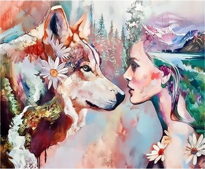 Tự Làm Không Khung Động Vật Và Cô Gái Sơn Dầu Bằng Số Người Lớn Đầy Màu Sắc Sơn Bằng Số Tường Nghệ Thuật Hình Ảnh Cho Phòng Khách Nhà Tháng Mười - Product Image 5