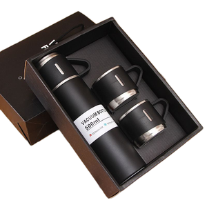 Bán buôn 500ml 17Oz thép không gỉ chân không cách nhiệt chai Bộ quà tặng kinh doanh nước uống chai với 3 nắp - Product Image 3