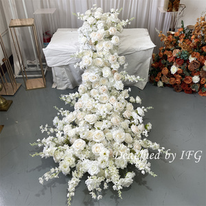 IFG corredor de cascada de flores hecho a mano con <span class=keywords><strong>blanco</strong></span> y para flores de champán gran oferta Decoración de mesa de cola grande para boda Día de la madre - Product Image 3