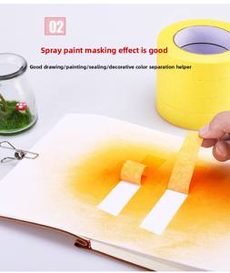 Ruban <span class=keywords><strong>de</strong></span> <span class=keywords><strong>masquage</strong></span> imperméable à une face pour peintres, 1 pouce, adhésif élevé, usage général, papier crépon pour la peinture automobile - Product Image 4