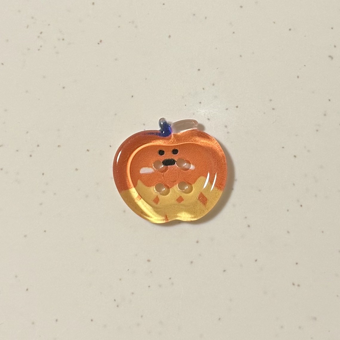 Transparent apple button [orange]
