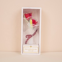 Boîte cadeau de fleurs pour la Saint-Valentin, design haut de gamme, couvercle en papier blanc, fond transparent en PVC, matériaux recyclés, design personnalisé