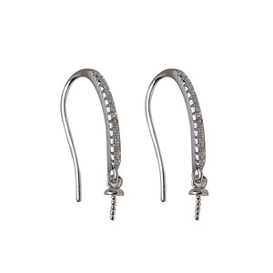 Anillo Abierto de Plata S925 Hecho a Mano, Accesorio para Pendientes, para Mujer, 25 mm, Anillo Vivo con Perla, Soporte Hueco de 3 mm - Product Image 5
