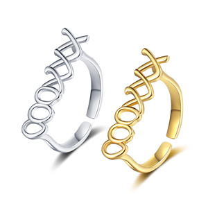Anillo Cruzado Clásico, Estilo Art Deco Moderno, Plateado en Plata y Oro, Diseño Simple, Anillo de Diseño Original, Anillos de Moda - Product Image 1