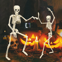 Squelette en plastique de style horrifique de 40 cm/15,7 po – Décoration non toxique et durable pour Halloween, Noël, Pâques, jardin et fêtes hantées