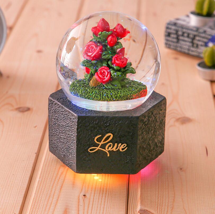 Buy In Bulk Rose in Water Globe Handmade Pink Rose Design