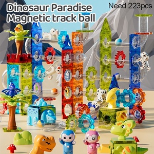 Khủng Long Thiên Đường Theo Dõi Trượt Bóng 153Pcs Từ Đá Cẩm Thạch Chạy Theo Dõi Xây Dựng Khối Đồ Chơi Cho Trẻ Em Nam Châm Khối Xây Dựng Trò Chơi - Product Image 2