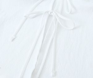 Myst & Za Áo 2024 nữ mùa hè mới có dây đeo cổ chữ V trang trí nơ lụa <span class=keywords><strong>satin</strong></span> kết cấu Áo 1137376 quần 1131374 - Product Image 5