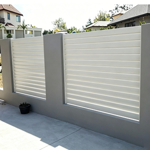 Clôture tubulaire en aluminium pour jardin, installation facile, durable, pour extérieur, écrans de sécurité et d'intimité, portail à lamelles, clôture. - Product Image 1
