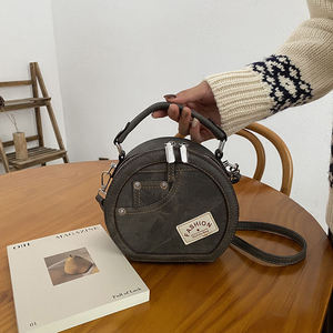 Sac à main rond pour femme, petit sac à main, sac à bandoulière simple, design tendance - Product Image 2