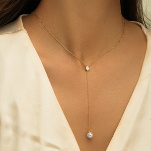 Nuevo Collar de Cadena para Clavícula de Plata de Ley 925 con Perlas Clásicas para Mujer, 2024 - Product Image 2
