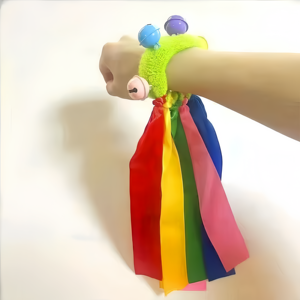 Pulseras Elásticas de Poliéster con Campanas y Cintas de Colores - Accesorios Portátiles Reutilizables para Adolescentes, Ideales para Bailar y Animar en Interiores - Product Image 2