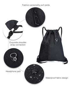 Sac à cordon en polyester durable, sac à dos de sport léger, sac à dos de sport de plein air, sac à dos d'entraînement physique, sac de voyage à grande capacité - Product Image 3