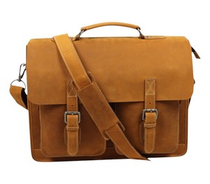 Bolsa de Cuero Genuino para Bicicleta, Estilo Clásico Vintage, Bolsa Lateral Resistente para Ciclismo Diario y Viajes - Product Image 1
