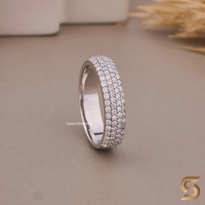 Anillo de Eternidad con Diamantes Cultivados en Laboratorio, Banda de Boda de 5 mm con Pavé, Corte Redondo EF VS, Joyería Fina Ética - Product Image 2