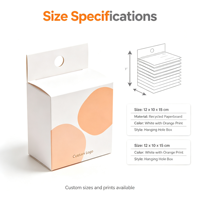 Boîte en carton blanc personnalisée avec trou de suspension, acceptant les commandes d'échantillons, boîte recyclable pour l'emballage et la présentation de produits en vente au détail