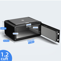 Caja Fuerte para Hotel, Caja Fuerte para Laptop con Teclado Digital para Documentos de Oficina en Casa, Dinero, Sistema de Alarma Doble