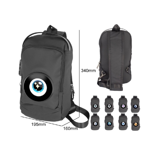 Outdoor Backpack Speaker Loudspeaker Bluetooth 5.3 1500mAh 10W Touch Control 8 Expressions Bag Boombox for Camping