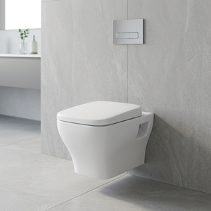 WC suspendu monobloc Vistaar à double chasse avec réservoir encastré, design moderne en céramique pour usage en salle de bain - Product Image 3