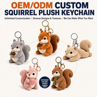 Gantungan Kunci Maskot Tupai Kustom Desain Personalisasi Layanan Bordir Logo Hewan Boneka Kecil OEM ODM Hadiah Promosi