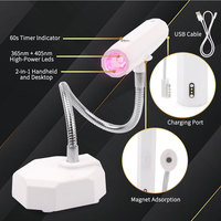 Lampe à ongles portable 2-en-1, mini lampe de bureau, design magnétique, rechargeable, lampe UV LED pour manucure, sécheuse de vernis à ongles en gel