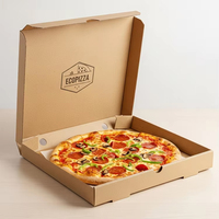 Boîte à pizza en papier kraft personnalisée XJY, emballage jetable de qualité alimentaire pour restaurants et petites entreprises