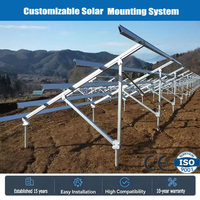 Kit de montage au sol pour panneaux solaires personnalisés, support de module photovoltaïque encadré, support de montage en aluminium, installation au sol