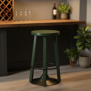Taburete de Bar Contemporáneo Db Ivy de 29 Pulgadas, de Madera, con Función Giratoria, Color Nogal Verde, para Hogar, Bar, Hotel, Club o Casa de Campo - Product Image 2