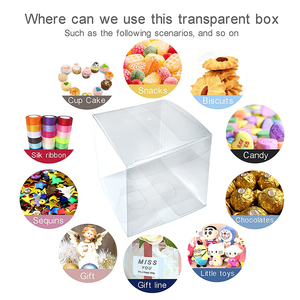 Sang trọng cấp thực phẩm PVC Pet sô cô la bao bì hộp Nhà cung cấp Trung Quốc của xách tay trong suốt phẳng <span class=keywords><strong>cupcake</strong></span> hộp cho đường sử dụng - Product Image 5