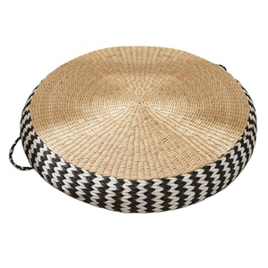 Wholesale Woven Ecofriendly Water Hyacinth Stool Cushion for Decoration Vietnam Braided <b>Pouf</b> Handwoven Seagrass Seat Ottoman - Product Image 2