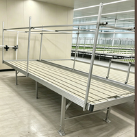 Système de table de culture hydroponique à flux et reflux commercial avec bancs roulants et support de treillis intégré pour serre intérieure