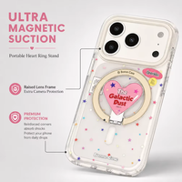 Coque de téléphone transparente esthétique avec motif étoile, support magnétique en forme de cœur pour iPhone 18 17 16 Pro Max