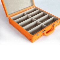 Boîte de rangement pour lunettes de soleil de luxe sur mesure, fabriquée à la main, haut de gamme, 10 emplacements, en cuir
