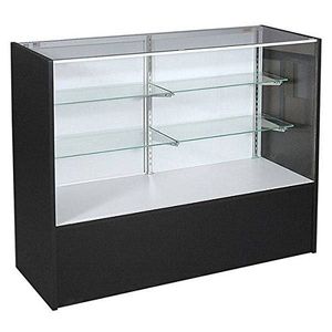 KEWAY özel ahşap cam vitrin ticari vitrinin tasarımı tam vizyon camlı vitrin dolabı <span class=keywords><strong>Slatwall</strong></span> ile geri - Product Image 3