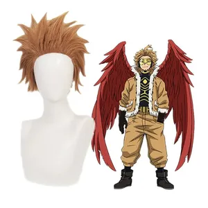 My Hero Academia Wing Hero Hawks Keigo Takami Short Brown Cosplay Wigs