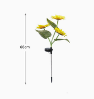 Lampes solaires à piquet en forme de tournesol à trois têtes, LED étanches, lumières de jardin artificielles à brancher dans le sol, pour cour, balcon, festival
