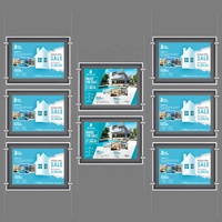 Aimant mural en cristal, boîte lumineuse publicitaire personnalisée, acrylique rétroéclairé, ultra fin, écologique, panneau en verre intérieur, aluminium suspendu