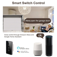Interrupteur de rideau intelligent WiFi 10A US/AU à écran tactile avec cadre en verre trempé et aluminium PC, compatible Alexa/Google Assistant