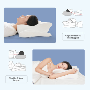 Cổ tử cung gối đường viền Bộ nhớ bọt Ergonomic chỉnh hình cổ hỗ trợ gối cho bên trở lại dạ dày tà vẹt để giảm đau cổ - Product Image 3